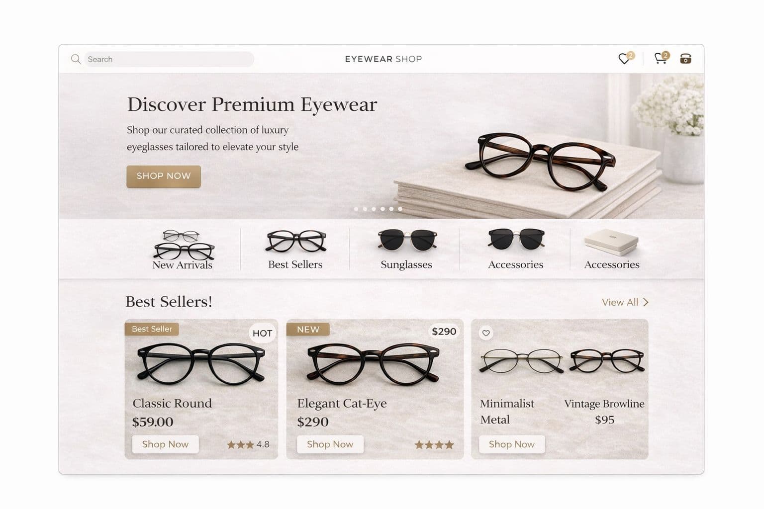 Eyeglass E-Commerce Store